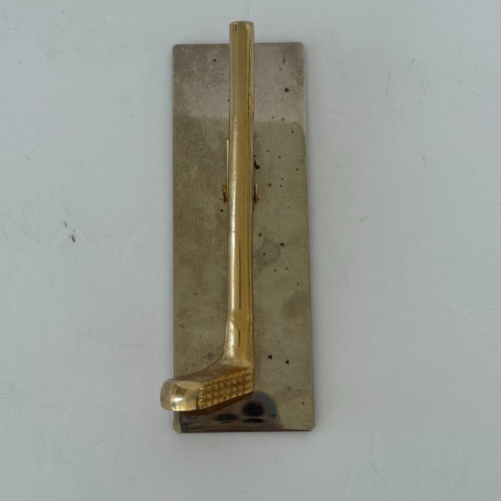 Golf Club Paper Holder 1970s Brass Clip Document Vintage Novelty Office Gift - Picture 3 of 5
